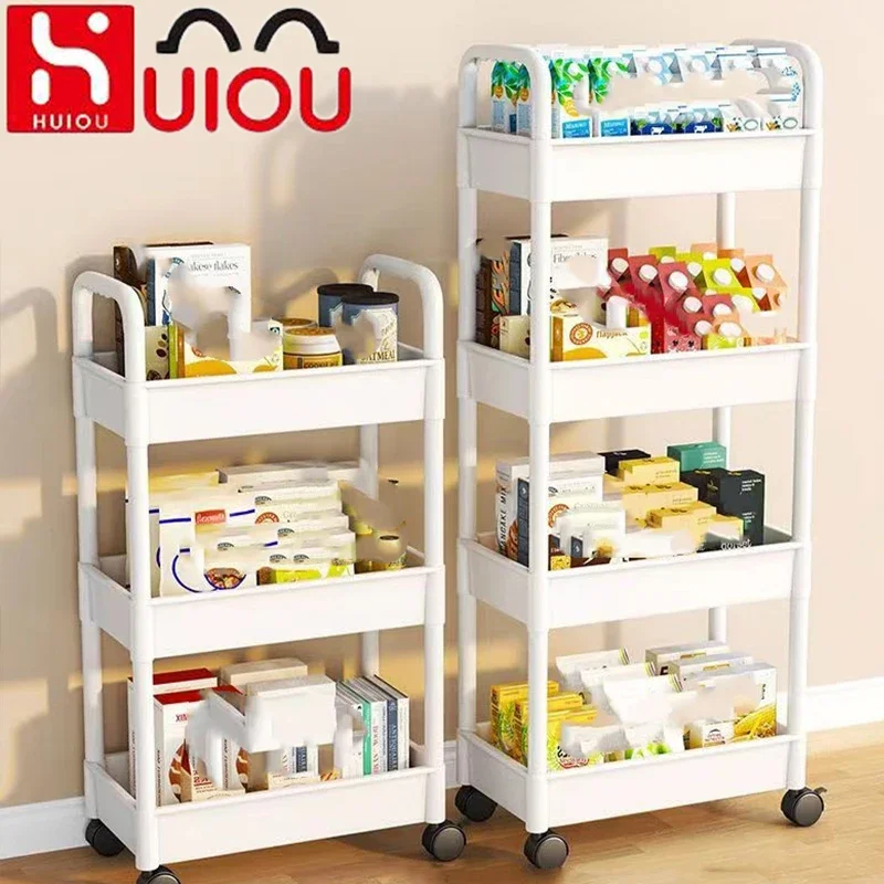 Mobile Storage Rack Trolley Organizer Household Kitchen Multifunctional Cart With Wheels Home Accessories Multi Storey Bookshelf