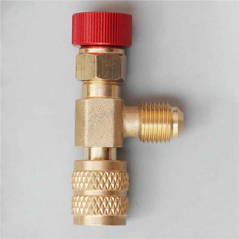 BAAJ-2X R410 AC Valve 1/4 Inch Filler Joint A/C Refrigerant Valve Air Conditioning Repair And Fluoride Safety Adapter C