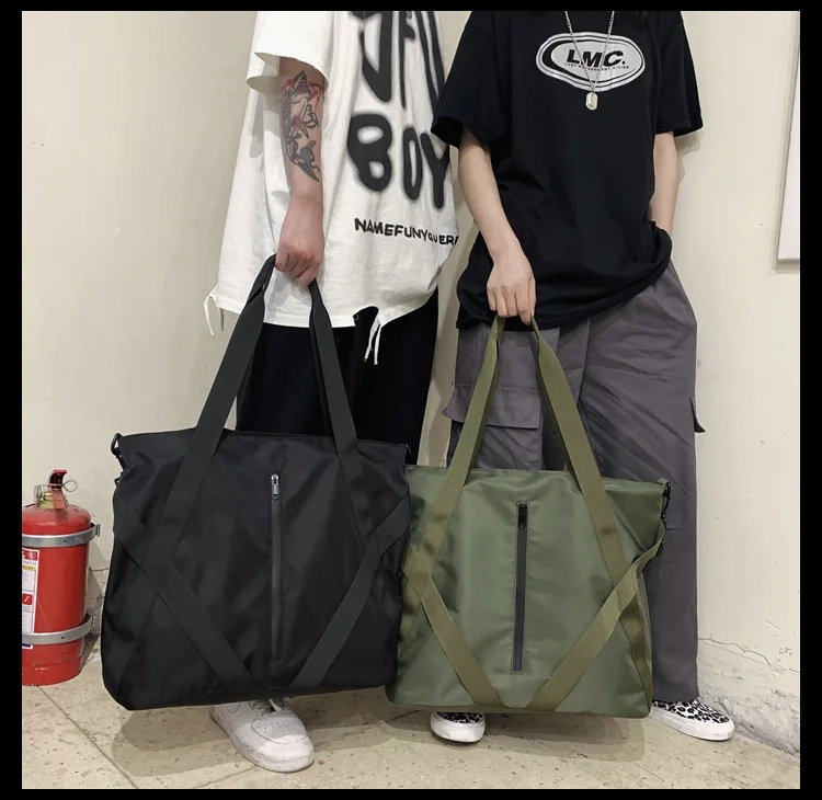 

Женская сумка большой вместимости, универсальная нейлоновая сумка-тоут, ретро-шик, сумка через плечо, дышащая, водонепроницаемая