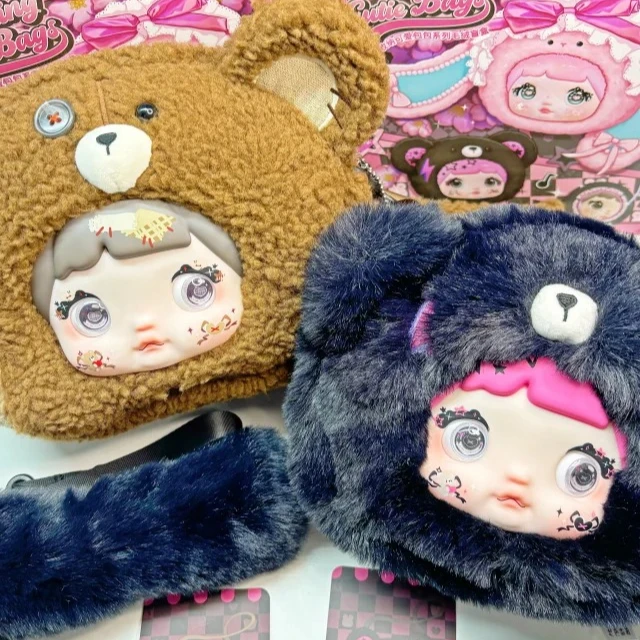 Nommi Collecting Cutie Bag Series Blind Box Kawaii Nommi V13 Vinyl Mystery Box Tas Selempang Beruang Kelinci Lucu Tas Kejutan Anime