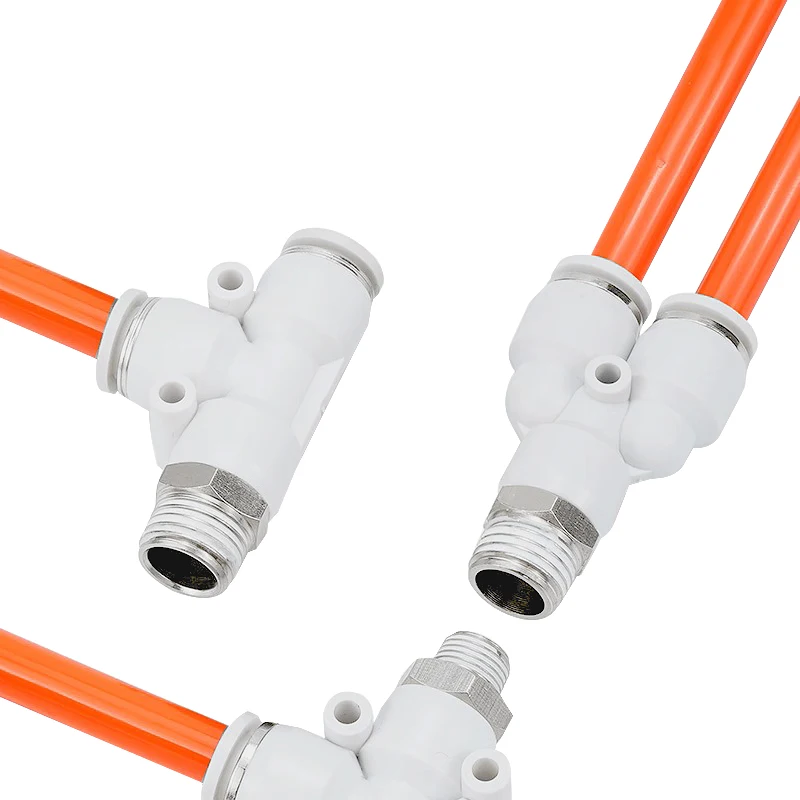 PD/PX/PB/4-M5/4-01/4-02/T-type Y-type Pneumatic Quick - Connect Fitting Tee Threaded Push - to - Connect Fitting
