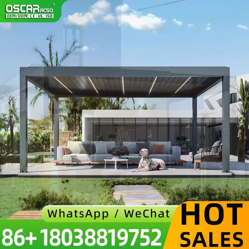 Motorized Outdoor Roller Blind Waterproof Zip Screen for Aluminium Pergola Balcony Use pergola