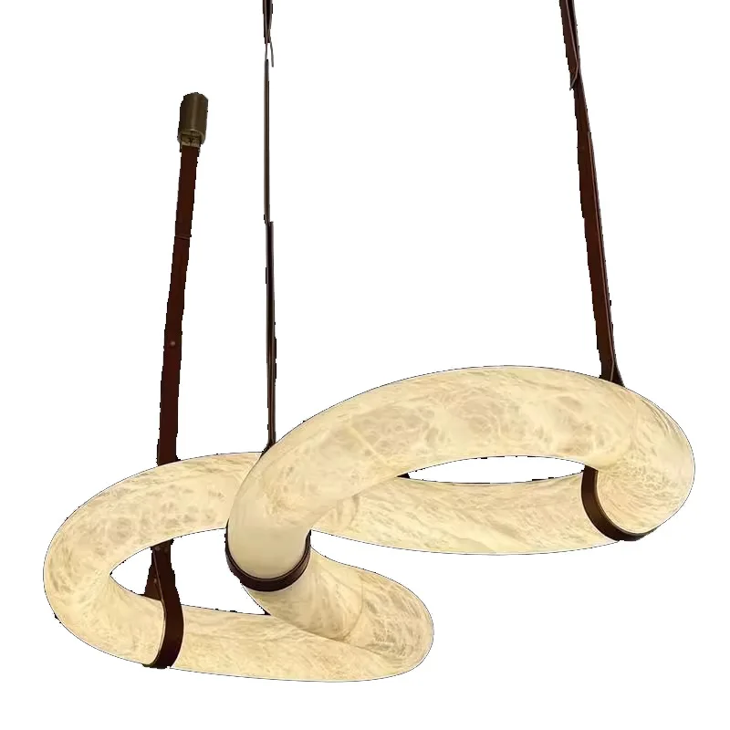 

Natural marble living room designer ring chandelier