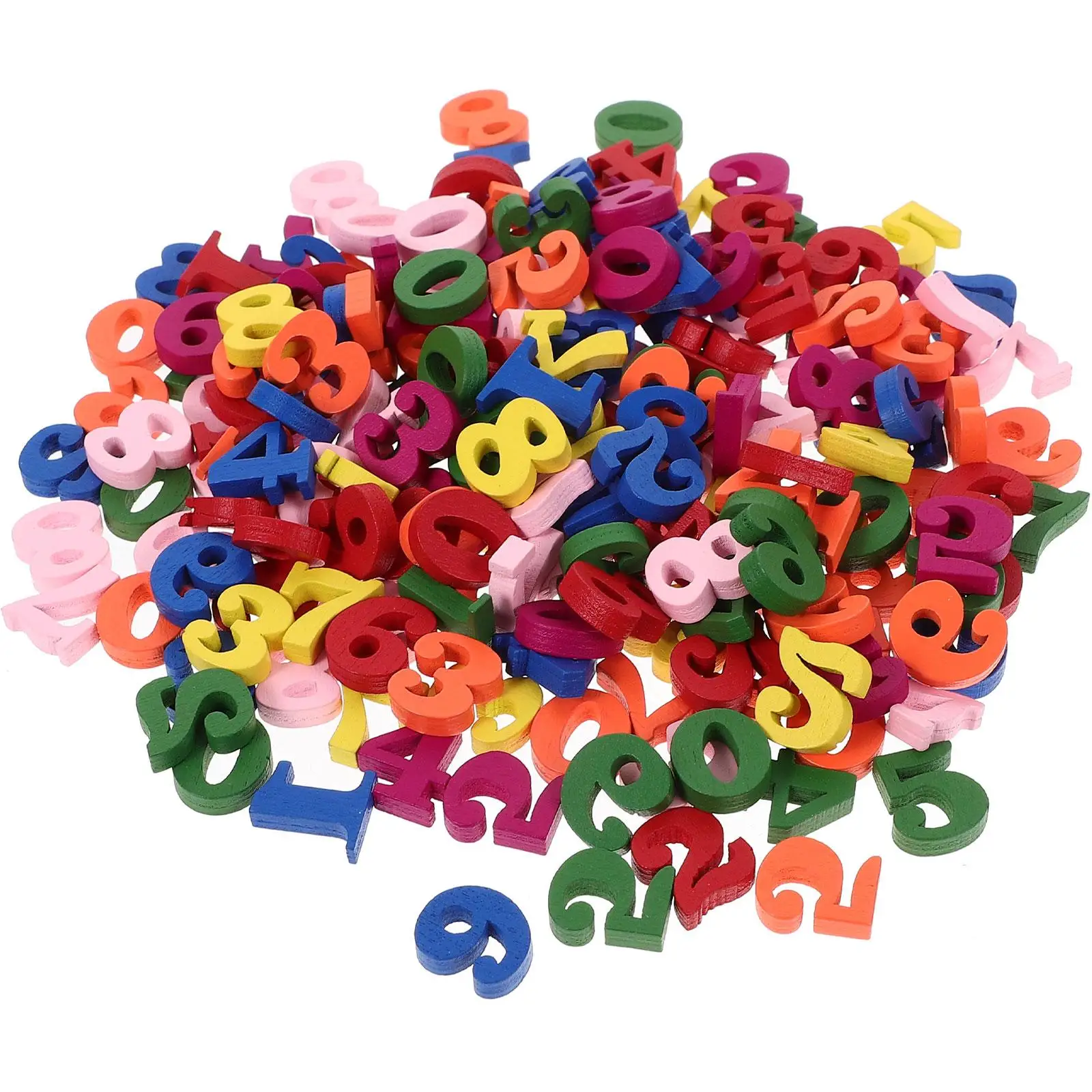 

200 Pcs Wood Numbers DIY Craft Material Desk Decors Wear Resistant Wooden Slices Household Sewing Accessories