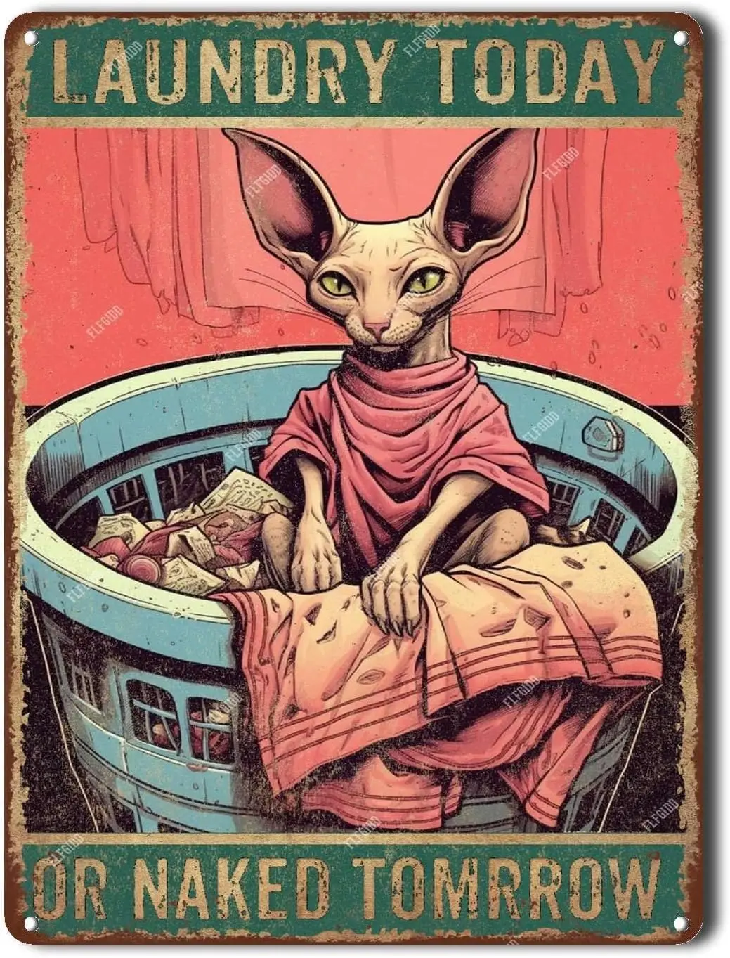 Metal Poster Signs Funny Metal Sign Love Cat postersI Sphynx Cat Laundry Today or Tomorrow Bathroom Garden Retro Store Caf