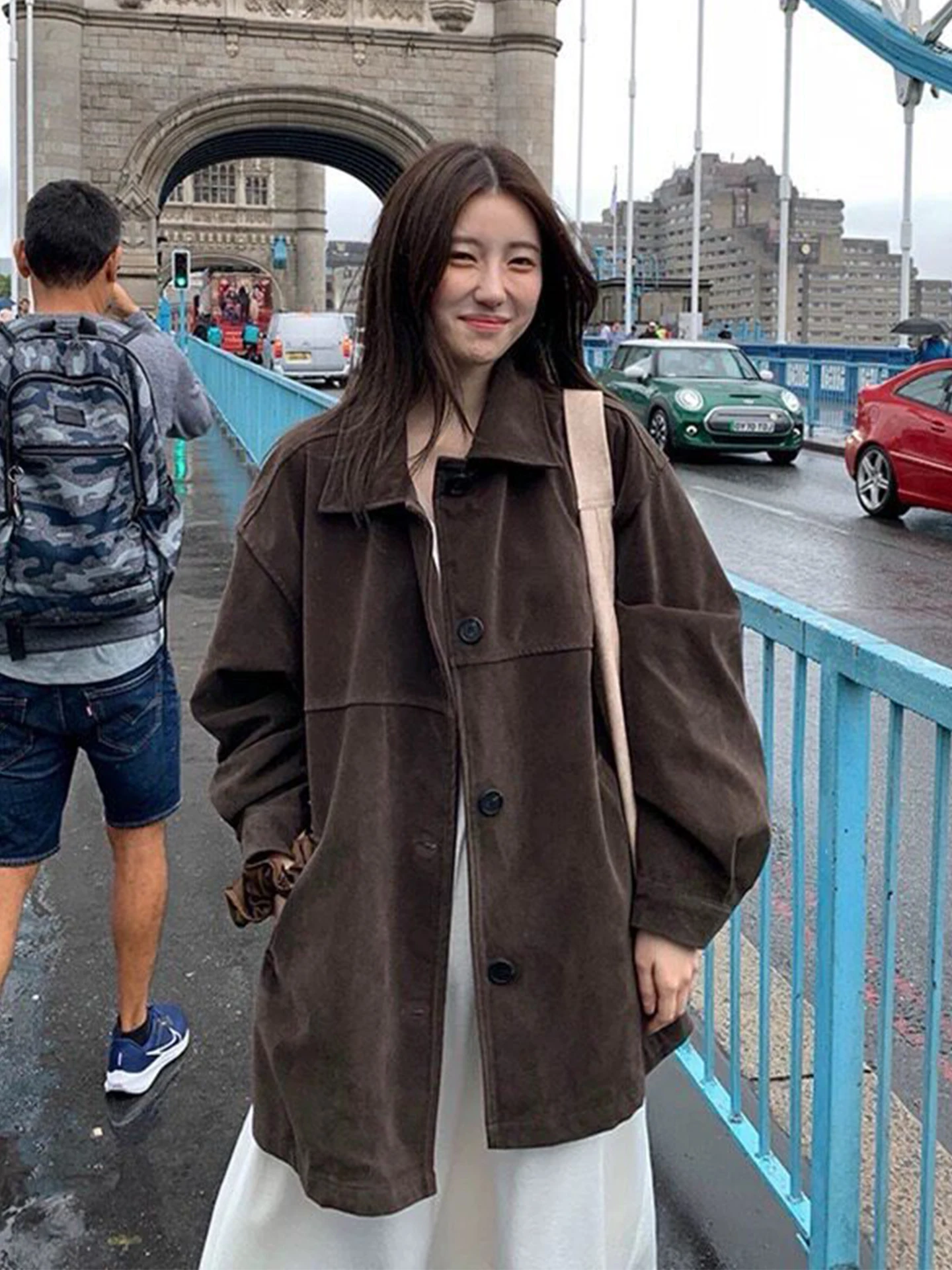 American Retro Suede Short Jacket Women's Loose Style Autumn New Korean Version High-End Feeling Top Outerwear Coat