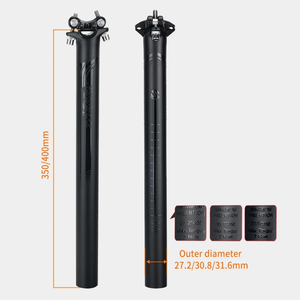 TOSEEK الكربون Seatpost مقعد الدراجة آخر 27.2/30.8/31.6 مللي متر مقعد دراجة أنبوب الجبلية الطريق أجزاء الدراجة إزاحة 0 مللي متر #2