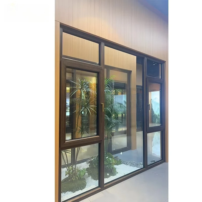 Hurricane Resistant Aluminum Clad Wood Frame Casement Windows & Doors Swing Open Energy Efficient Villa Modern Design