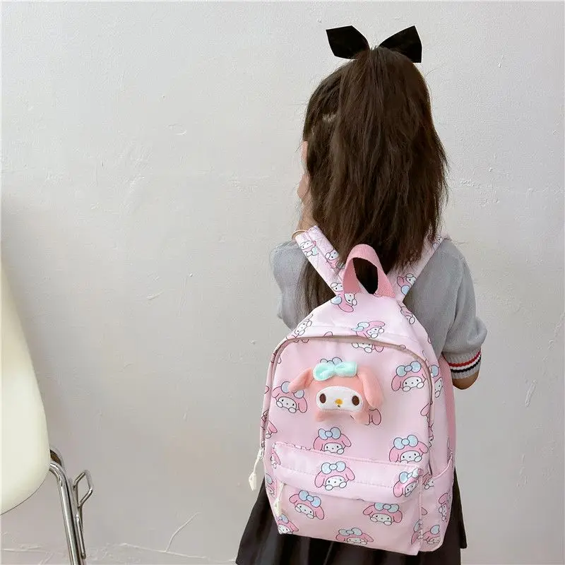 Sanrio Kulomi Pacha Dog Hello Kitty Cinnamon Dog Cartoon Print Oxford Fabric Backpack Cute Accessories Children School Bag Gifts