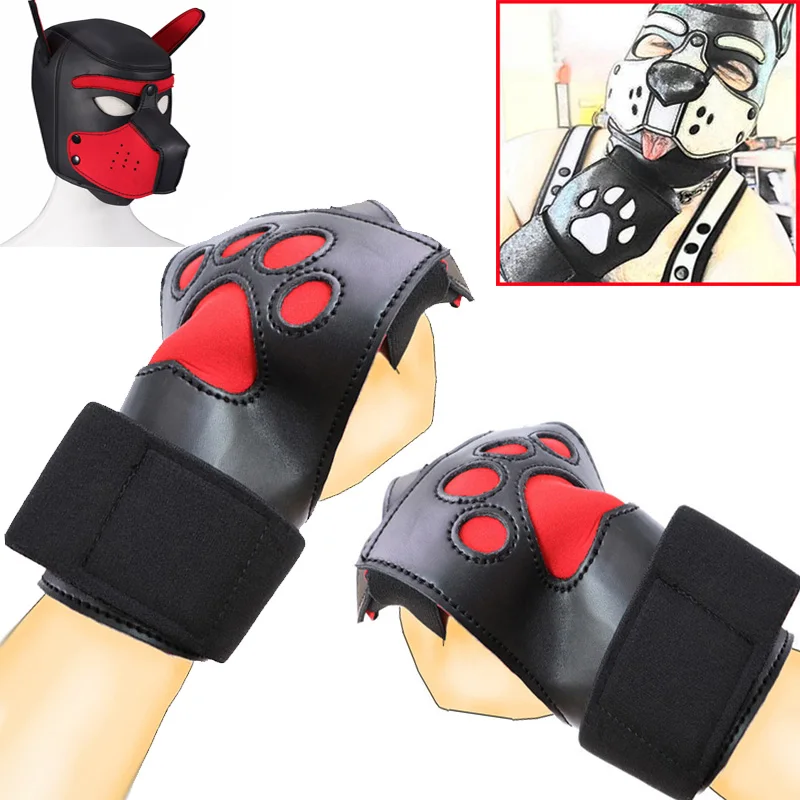 Bdsm Bondage Dog Paw Glove Slave Dog Glove Sex Toy Pup Roleplay Party Mask Unisex Leather Soft Padded Puppy Play Harness Adult