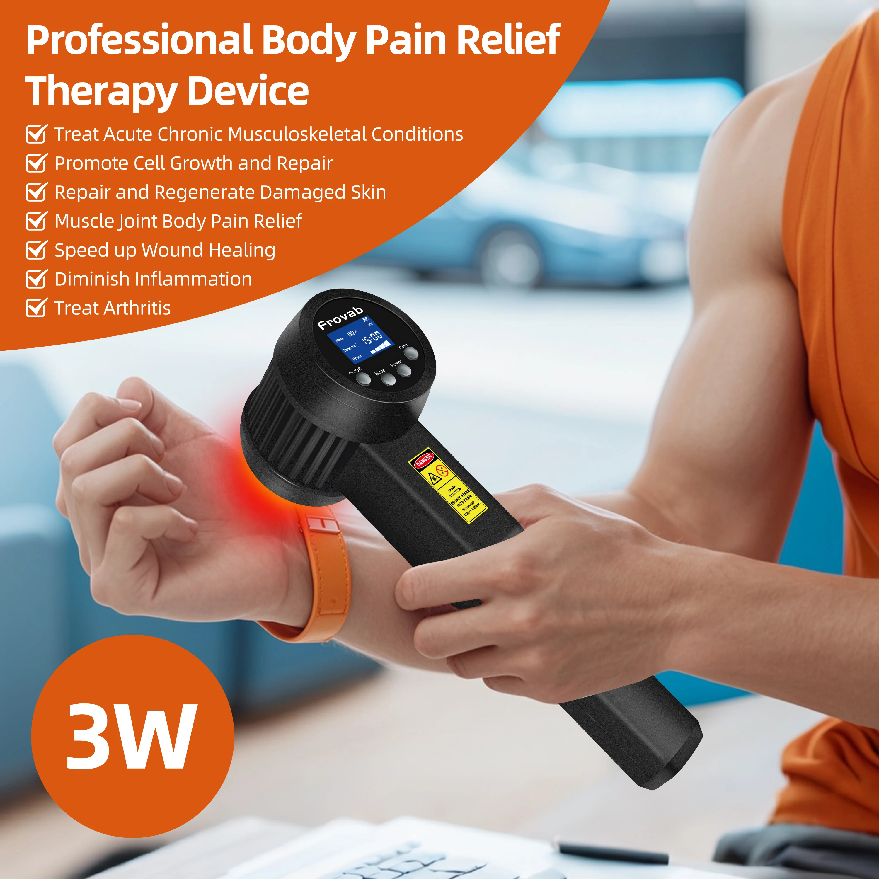 

3W 808nm Холодная лазерная терапия ближнего инфракрасного диапазона Ручное неинвазивное устройство для облегчения боли в мышцах артрита и глубоких тканей для домашнего использования