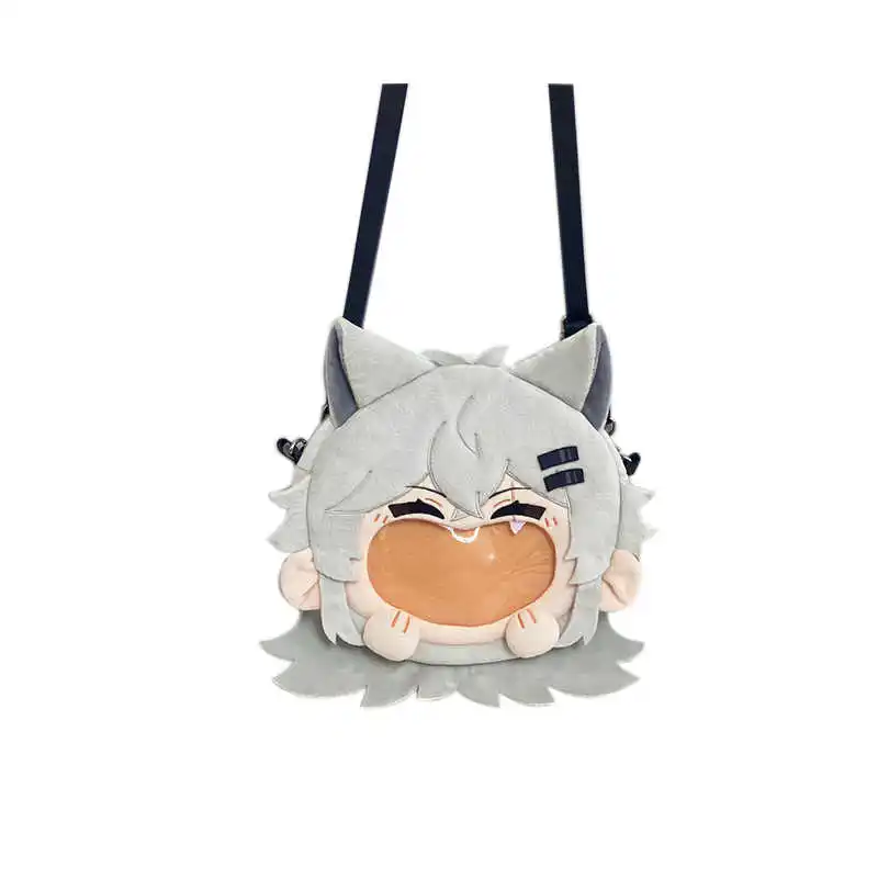 Jeu archevaliers Lappland Cosplay sac en peluche grande bouche Itabag poupée jouet Lolita étudiant sac à bandoulière Anime gris sac à dos portefeuille cadeau