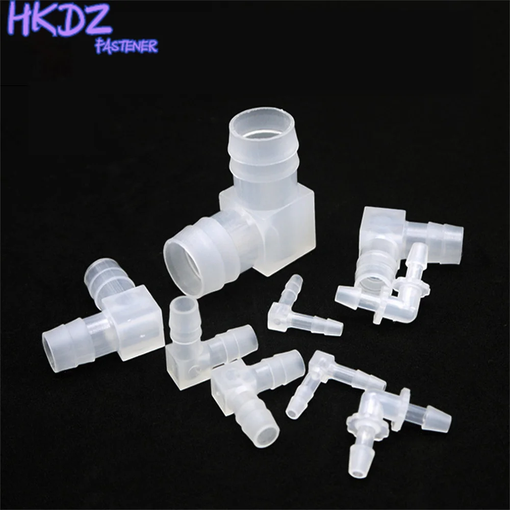 5pcs 4mm~20mm Water Connector PP Food Grade L Type 90 Degree Elbow Bend 2-way Splitter Pipe Tube Hose Joint Adapter