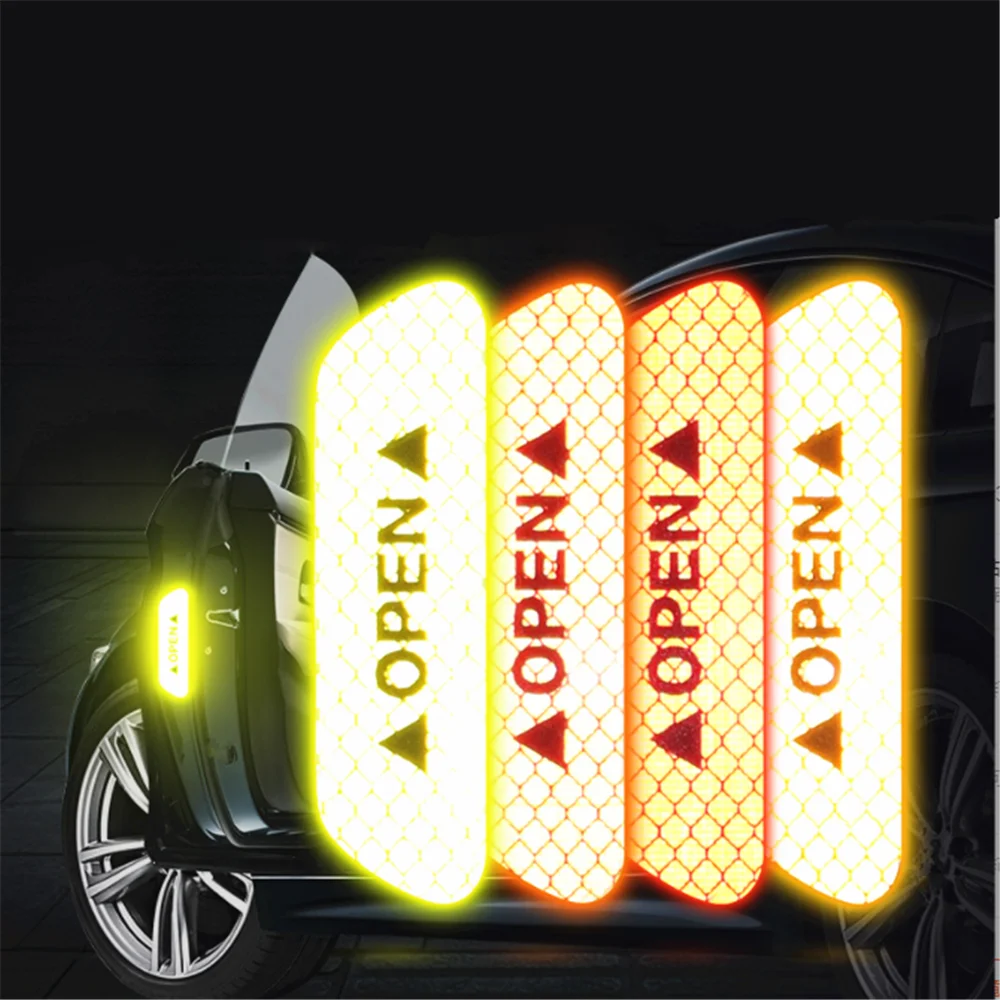 4 pcs/set car door sticker reflective tape for audi a6 c6 jeep wrangler jk subaru impreza bmw e60 toyota tacoma geely Sticker view 6