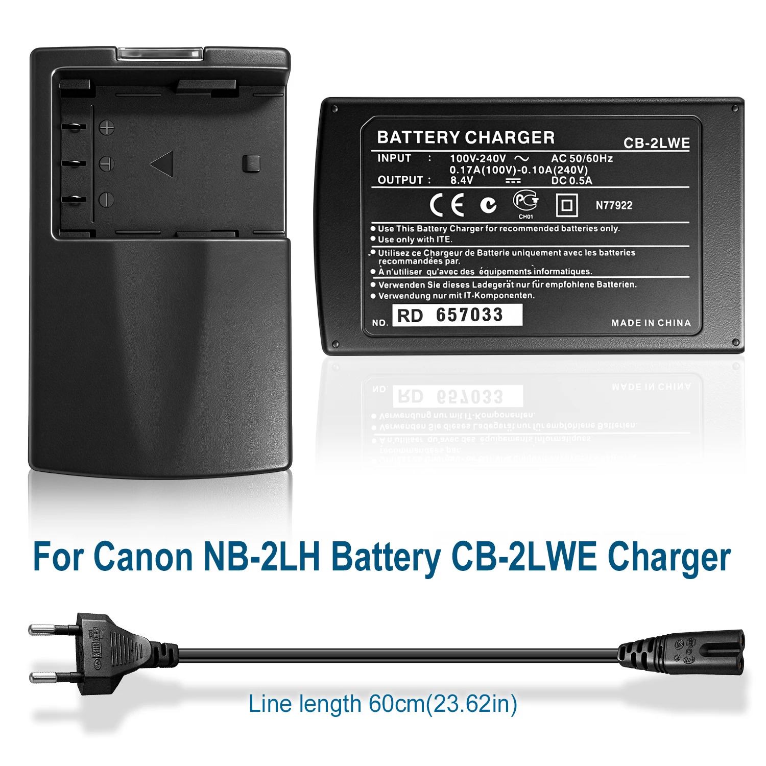 CB-2LWE CB-2LTE Akkuladegerät für Canon FV500, M20, M30, M10, M200, S30, S40, S45, S50, S60, S70, S80, G7, G9 Kamera NB-2LH NB-2L CB2LWE – Detail 1