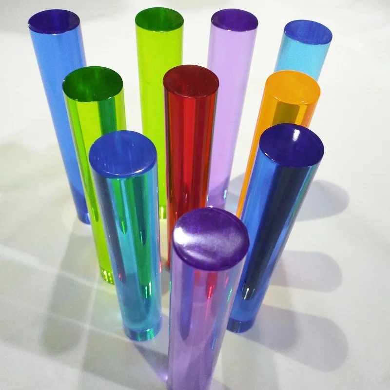 30 pezzi 0,79"ODx3"(76mm) L aste di centraggio in acrilico di colore trasparente 20 mm di diametro rosso arancione blu giallo verde viola per lavagna luminosa del bambino