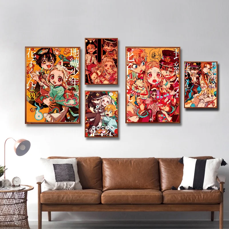 Anime Jibaku Shounen Hanako-kun Poster Self-adhesive Art Waterproof Paper Sticker Coffee House Bar Room Wall Decor