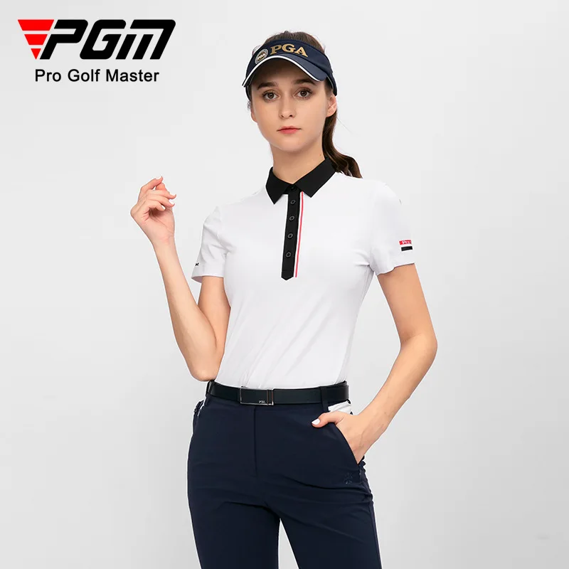 

PGM Women's Golf Summer Short Sleeve T-shirt Breathable Design Moisture Absorption Quick Drying Golf Wear for Women YF598