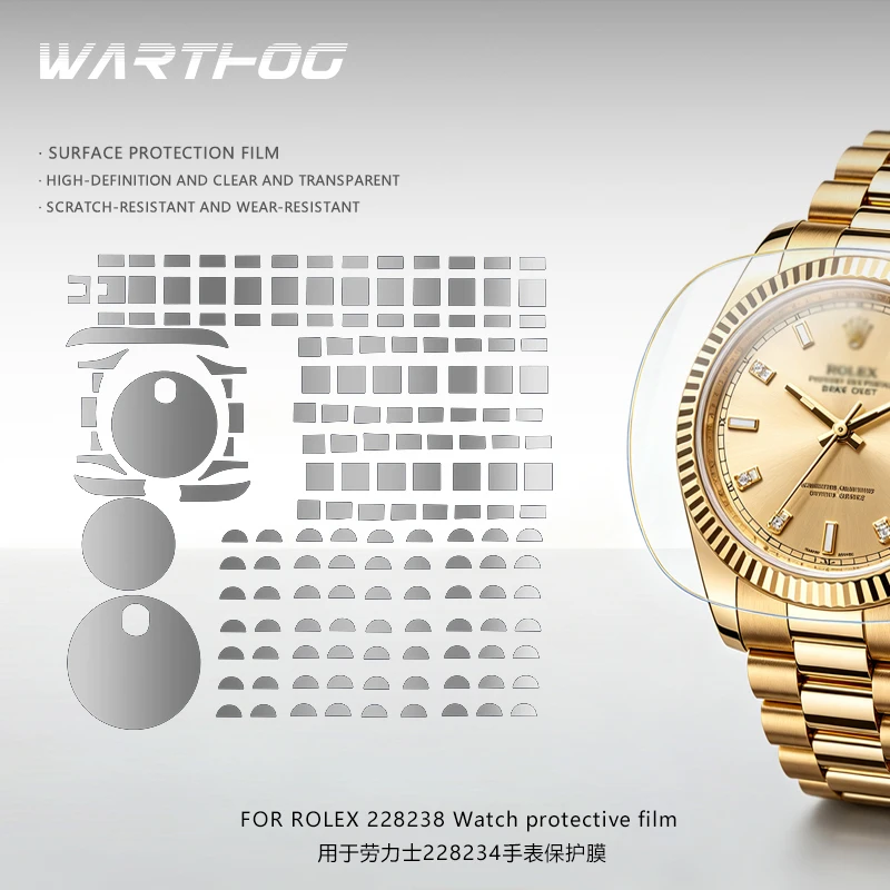 Transparent Color Suitable For Rolex 228238 Watch Film 40DD Black Rock Sugar Week Calendar 40MM Dial Invisible Protection