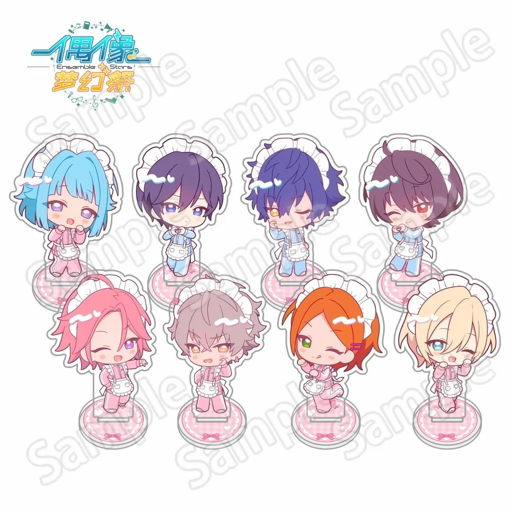 Ensemble Stars Maid Apron Jersey 10cm Acrylic Stand Keychain Hidaka Jun Sazanami Sakuma Desktop Ornament Collectible Fan Gift