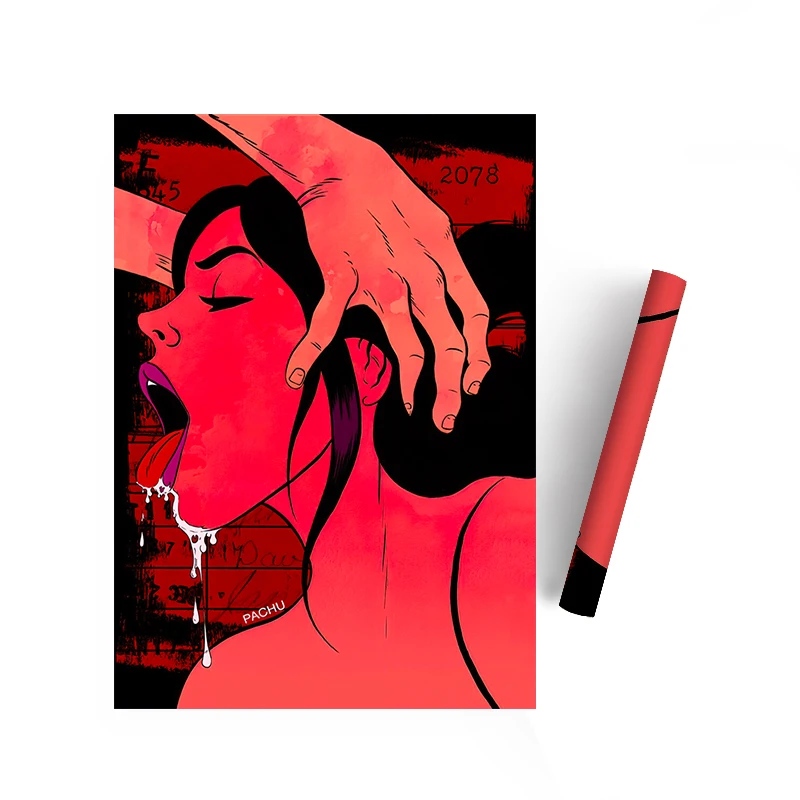 

Cartoon Pink Girl Room Couple Canvas Painting Printing Poster Wall Art Home Decoration