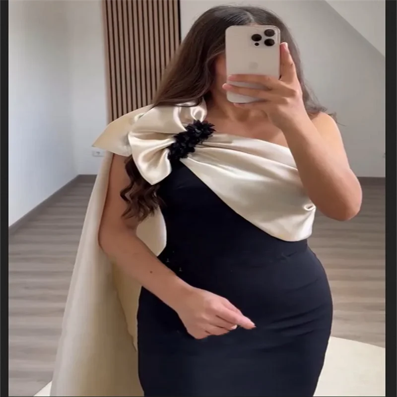 Schwarzes Abendkleid 2025, Meerjungfrau, maßgeschneidert, eine Schulter, elegante Damen-Abendparty-Kleider für besondere Anlässe, Ballkleider