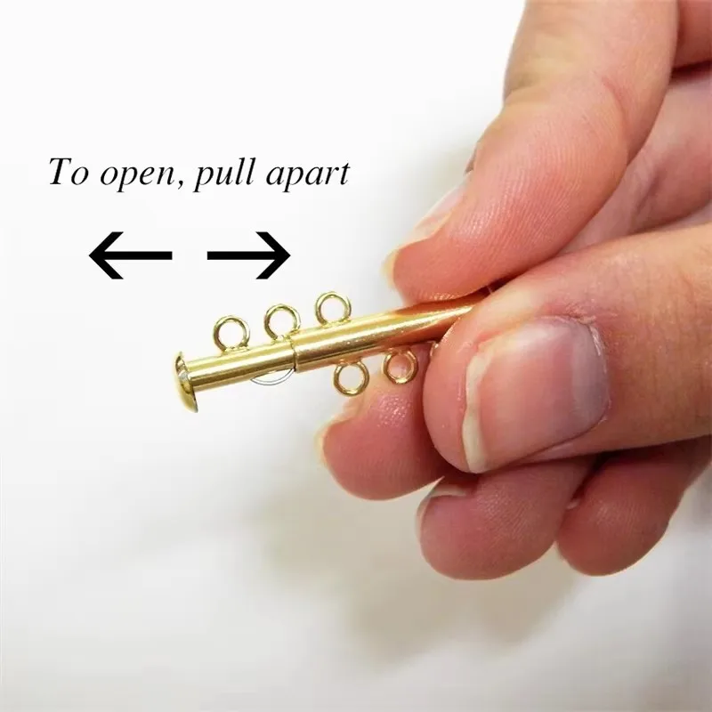 14K Gold Filled Tube Clasp Filigree Pearl Clasp Gold Button Jewelry Accessories Supplies for Bracelets Necklace Making Findings - view 4