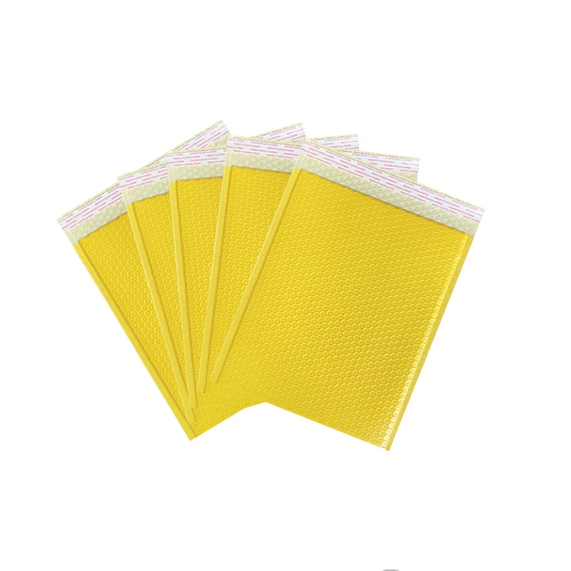 10Pcs Small Bubble Bags Yellow Plastic Bubble Envelope Self Sealing Shipping Bag Waterproof Packaging Bag for Jewelry/Clothing