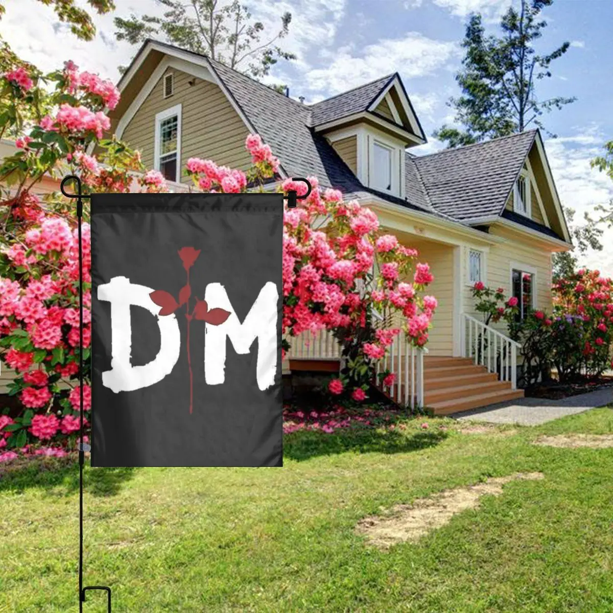 Custom Depeche Cool Mode Electronic Rock Garden Flag Double Sided Outside Yard Flags 12x18 Inch for Outdoor Decoration