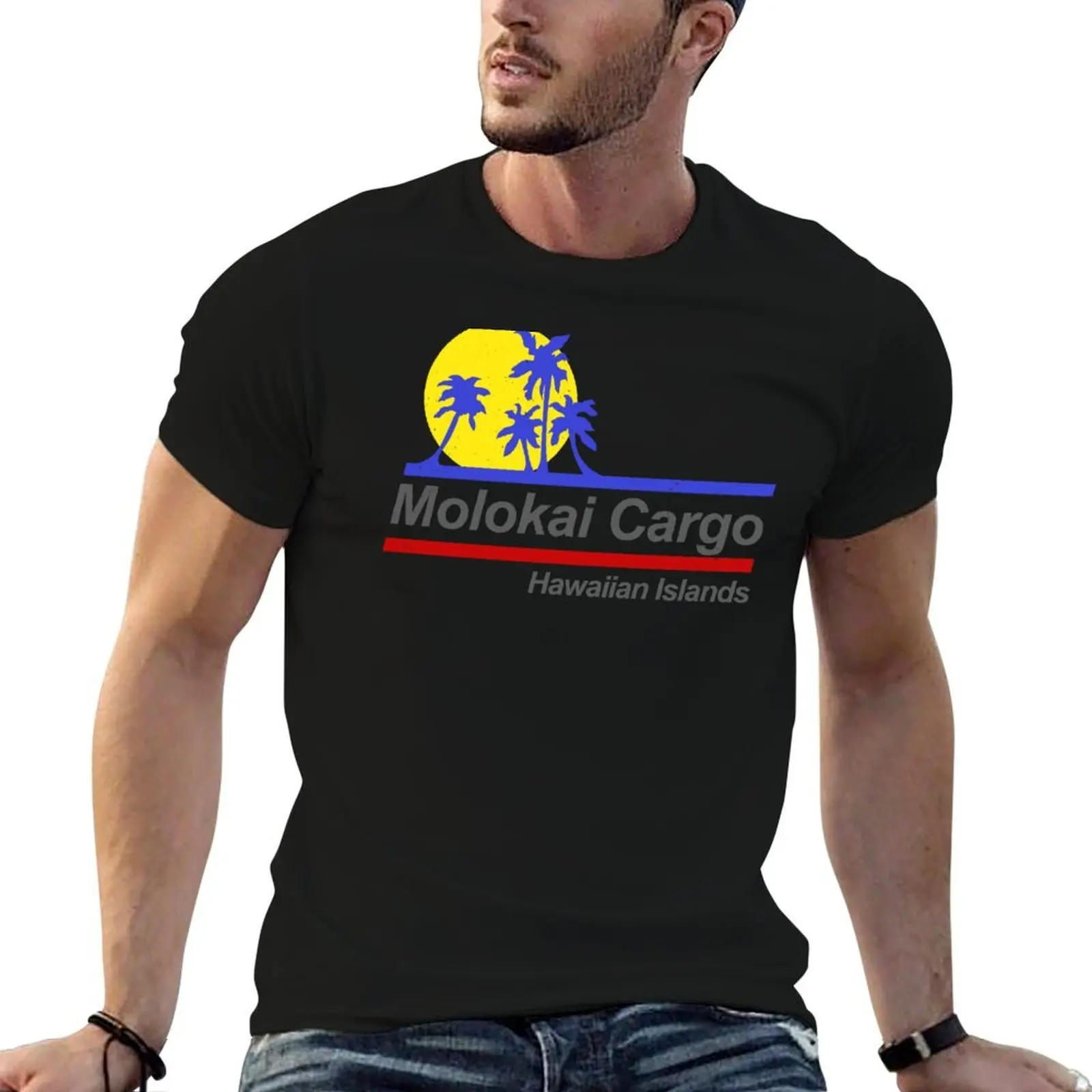 Camiseta Molokai Cargo - Hard Ticket to Hawaii, camisetas para hombre, camisetas gráficas, camisetas con estampado personalizado para hombre, camiseta de algodón