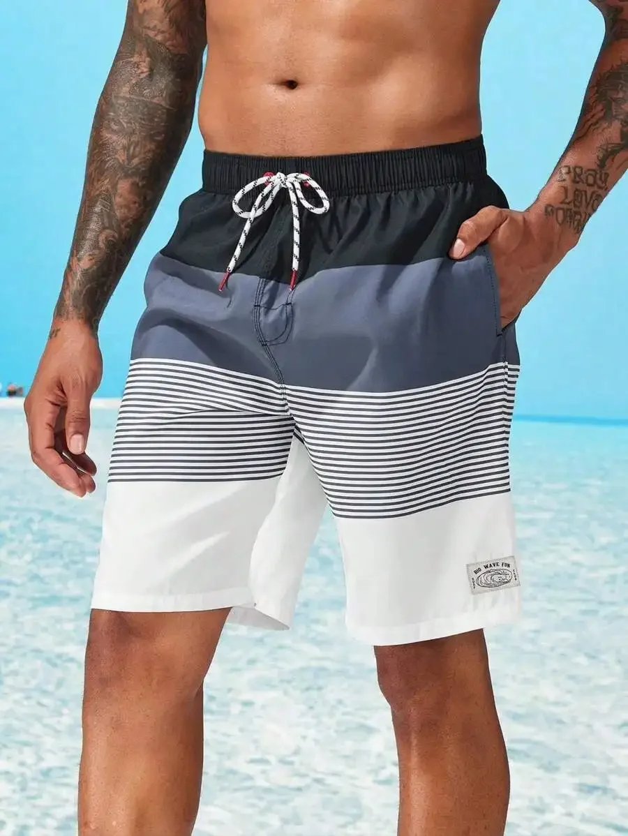 

Men's Beach Vacation Print Drawstring Swim Shorts Beach Wear Men Beach Shorts