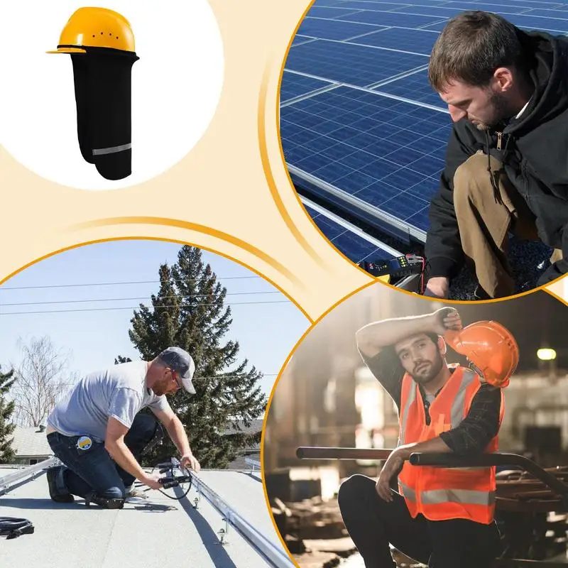 Hardhat-parasol de malla reflectante para el cuello, sombrero duro transpirable, protección para el cuello, visera para trabajos en edificios