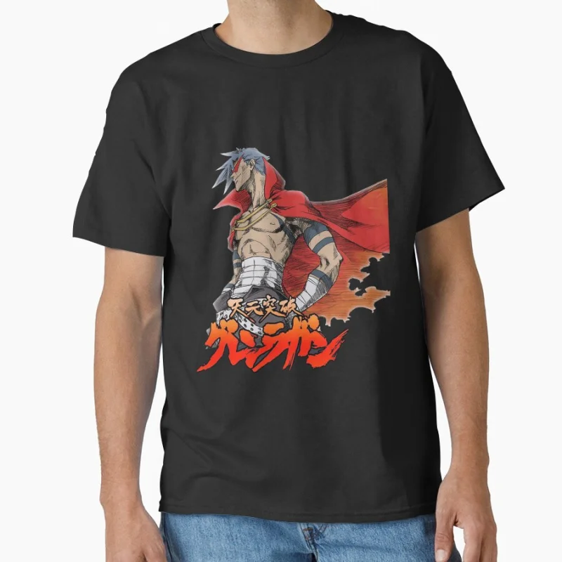

Tengen Toppa Gurren-lagann Japan mecha manga 80s classic roboto anime t shirt for men large size Adult tops S-6XL