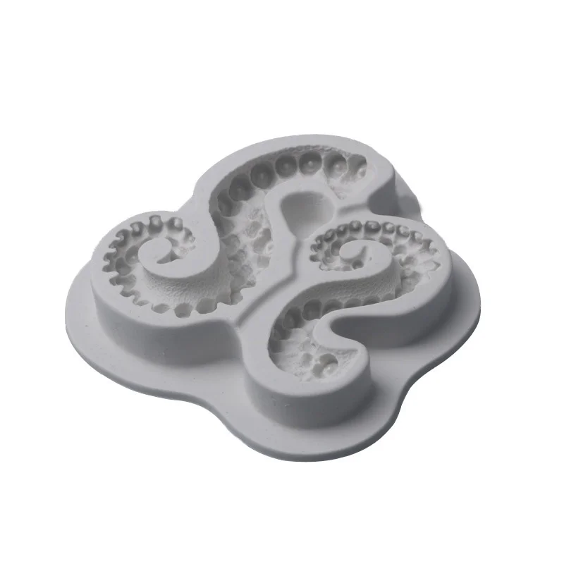 3D Sea Octopus Tentacle Silicone Mold Fondant Gumpaste Chocolate Mould Cake Border DIY Decoration Baking Tools