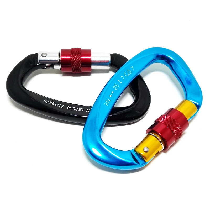 Professional Downhill Climbing Master Lock, Outdoor Mountaineering Hook, Ultra-Light, Small D-Type Safety Lock, E1102