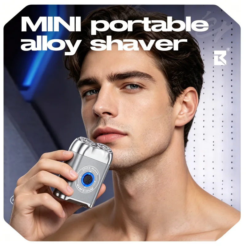 

Mini electric shaver, 2026 new upgraded pocket dual head electric shaver, portable beard trimmer for travel, USB charging port