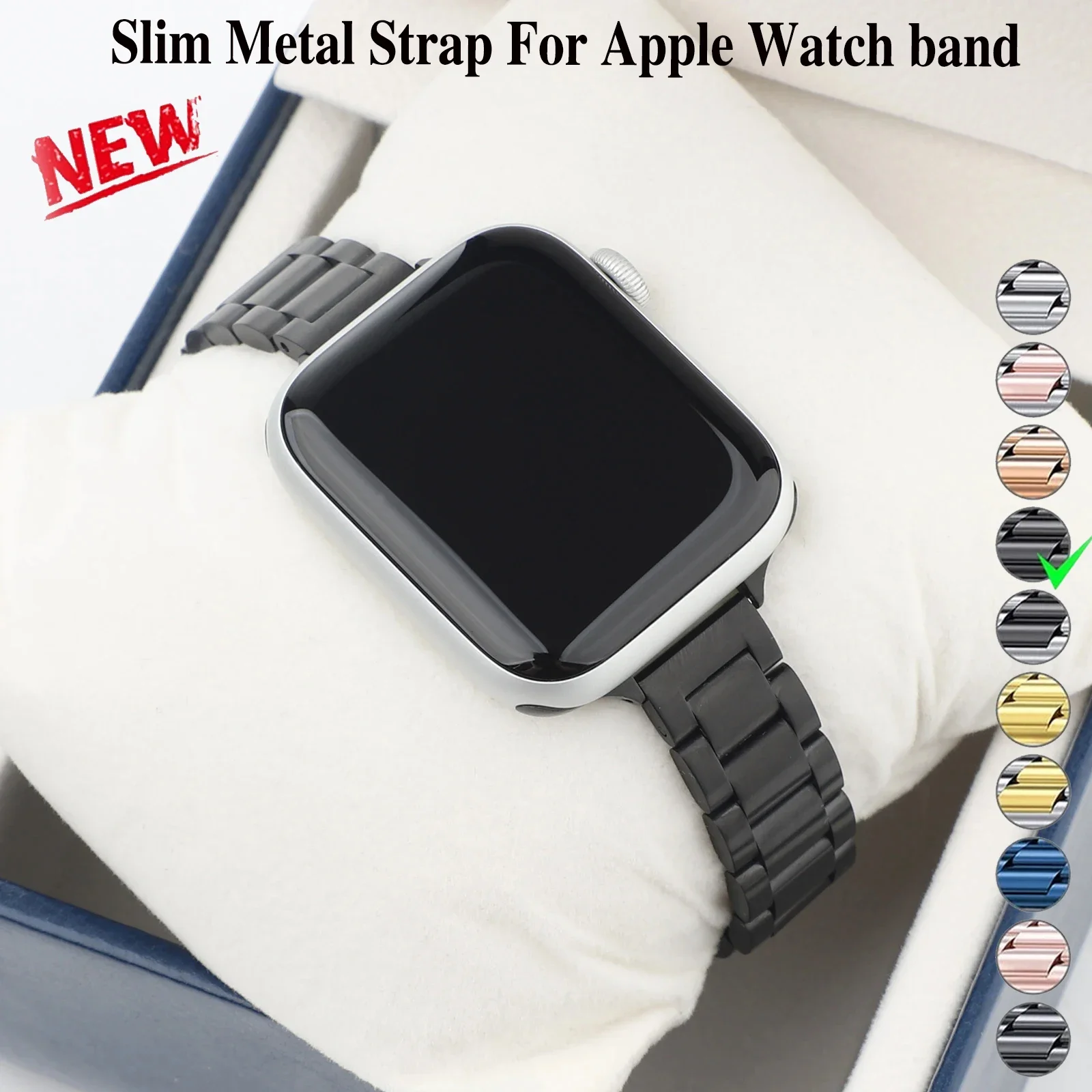 Slim Metal Strap For Apple Watch band UItra 49mm 9 8 7 45 41mm Women elegant bracelet for Iwatch series 654SE 44mm 42mm 40/38mm