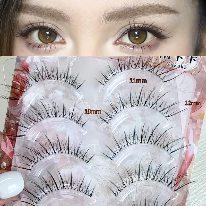 YOKPN Girl group fox supernatural false eyelashes Mom's natural feeling, slanting fly, no makeup, imitating eyelashes 5 pairs