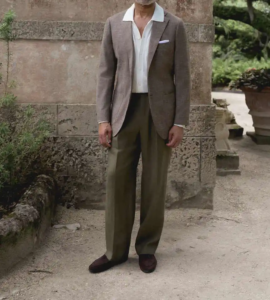Stylish Textured Fabric Single-Breasted Men's Blazer 2-Piece Set Relaxed-Fit Trousers Casual Office Daily Wear Customized