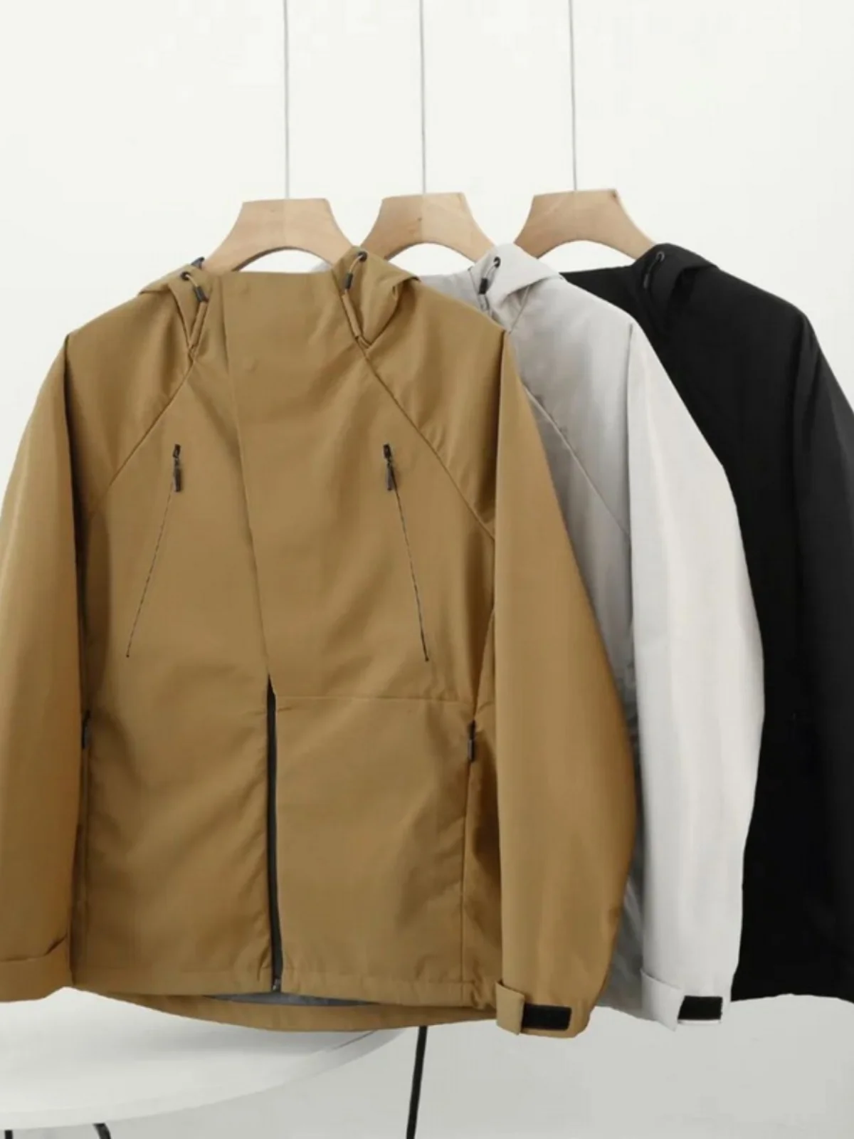 

D-Home High-End Men's Outdoor Windproof Waterproof Staed ket Workwear Hooded Jaet Spring Autumn Coat Faion Urban Sle