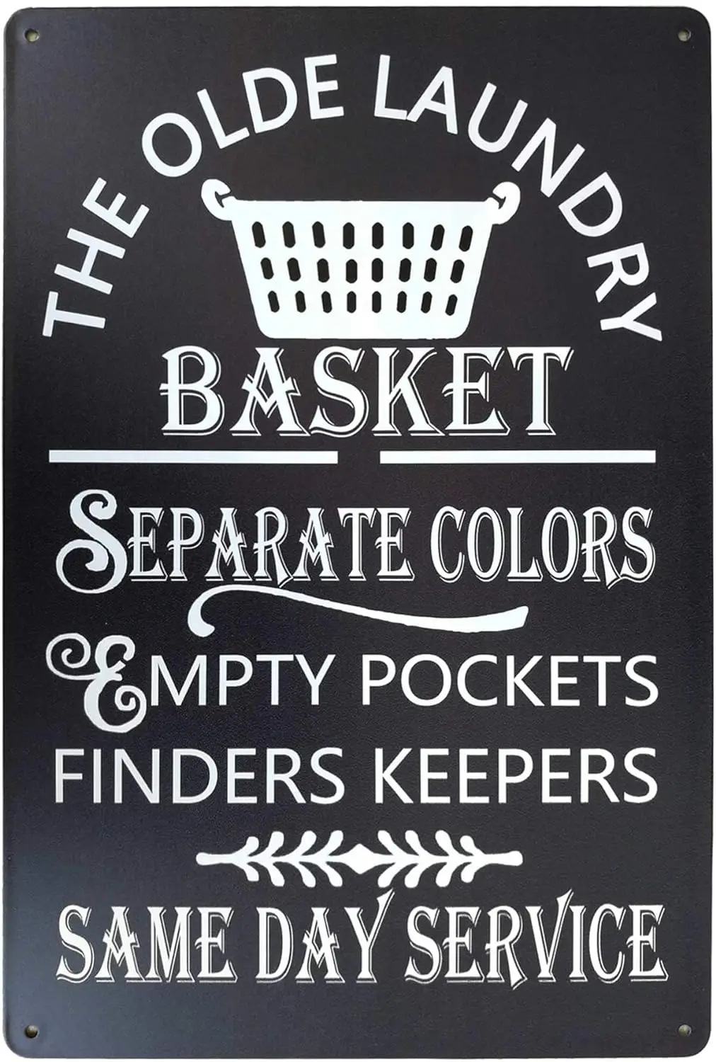 The Olde laundry basket Vintage metal signage Family Bathroom Laundry Washroom logo Country Home decor 20.32 x 30.48 cm