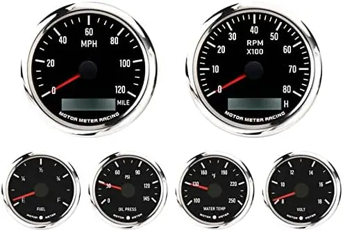 

Комплект из 6 приборов MOTOR METER RACING W PRO 65 мм с GPS и тахометром 52 мм, LED 7 цветов, для автомобиля, лодки, грузовика