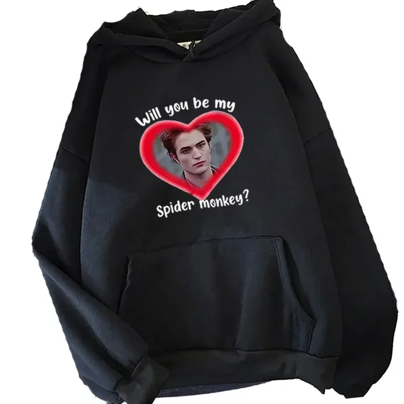 

2024 Edward Cullen Will You Be My Spider Monkey Men Women Twilight Saga Movie Gothic Hoodie Unisex Tops Sweatshirt