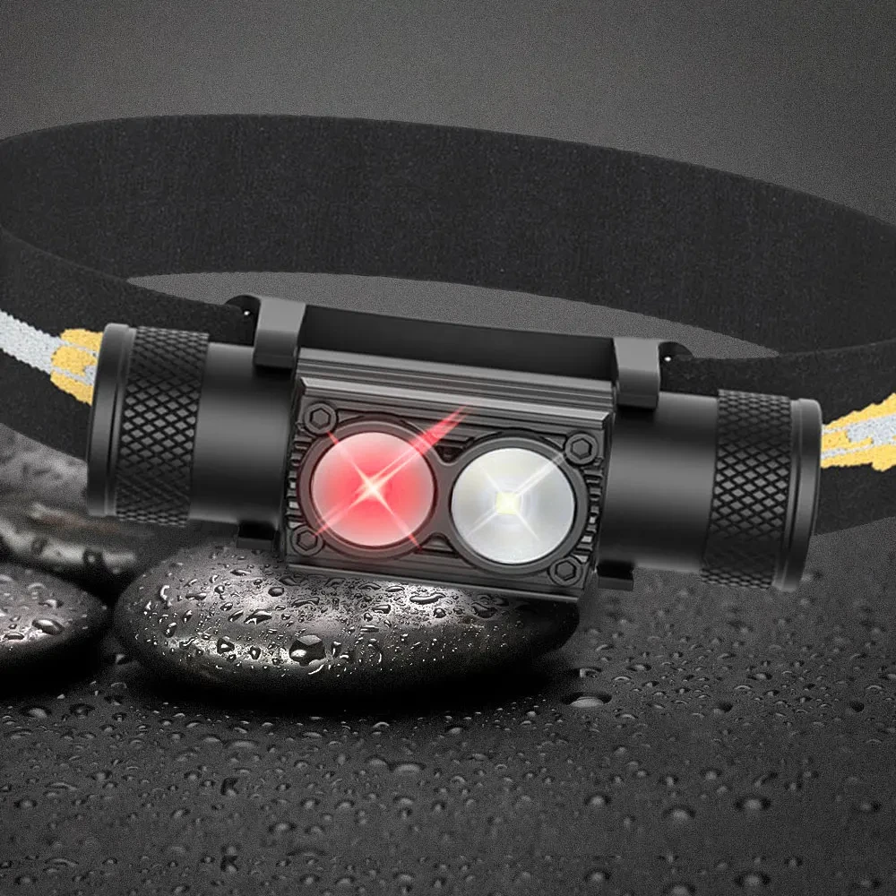 

Newest LED Mini Headlamp High Power White Red Headlight 18650 Rechargeable USB Type-C Torch Camping Hunting Flashlight Lamp