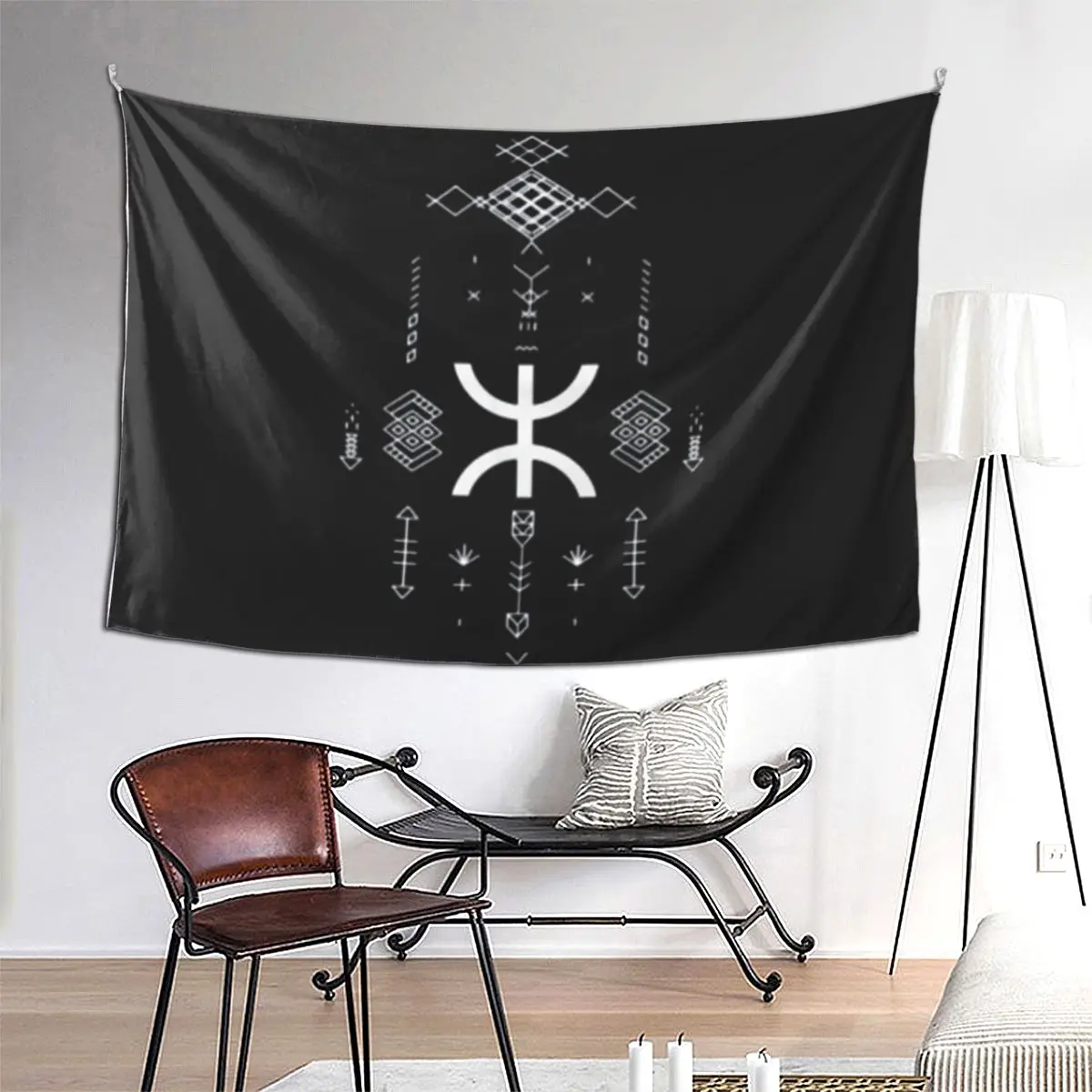 

Amazigh Unity Geometric Tribal Harmony Tapestry Funny Wall Hanging Aesthetic Home Decor Tapestries for Living Room Bedroom Dorm