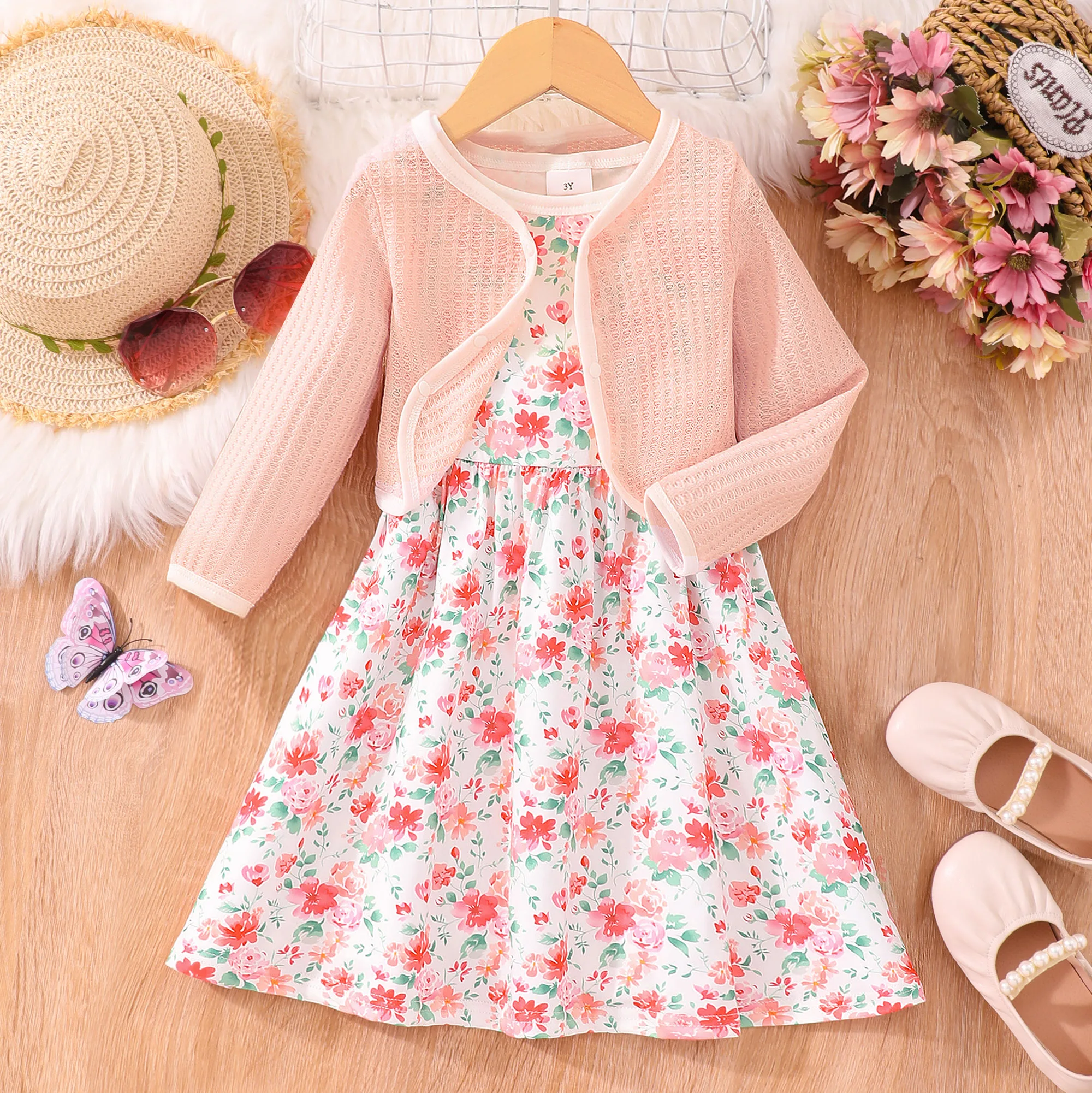 2024 Autumn kids clothes set girl Suit Winter Long Sleeve Plush Shirt + Dress 2PCS Sets Fashion Children Clothes 3 4 5 6 7 Years