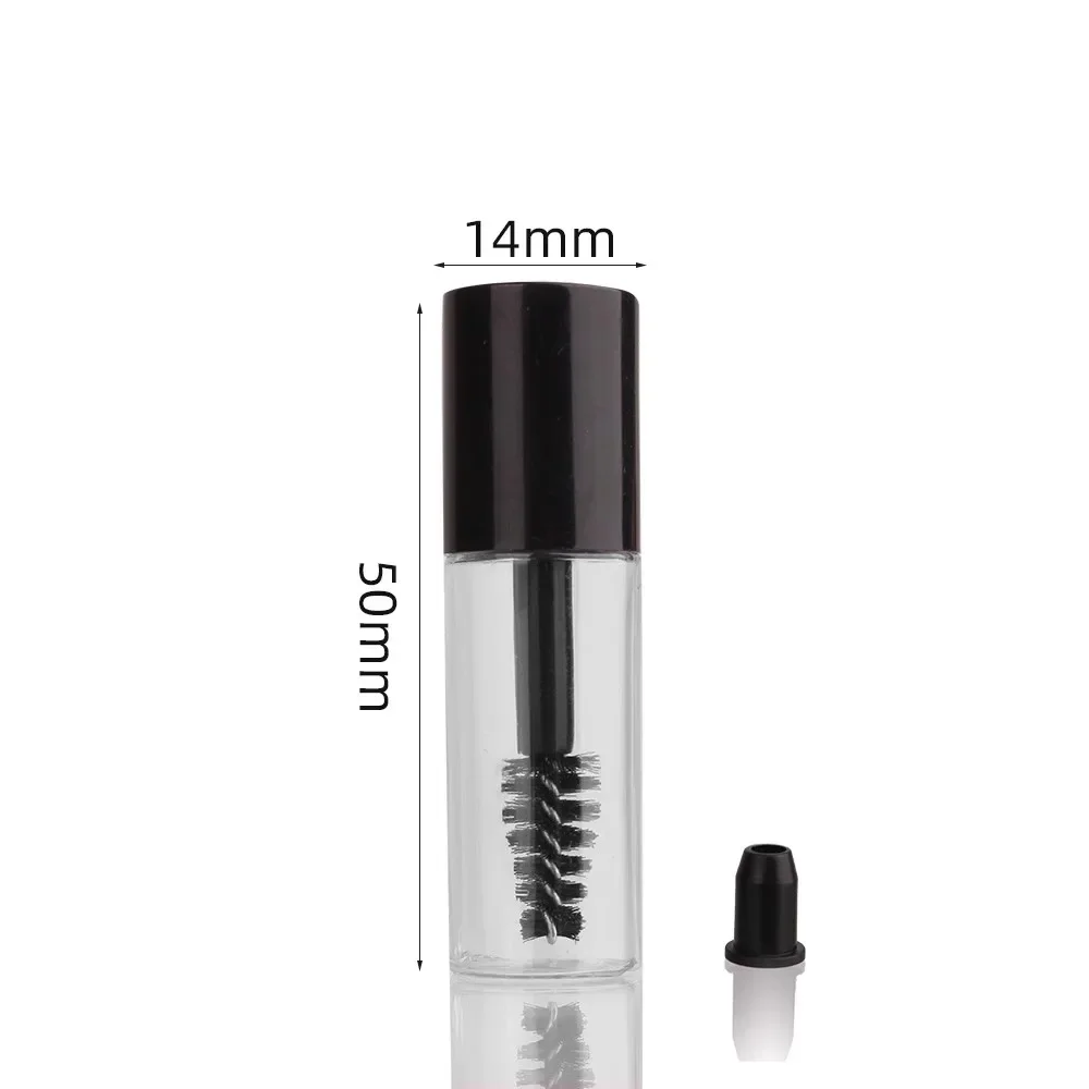 

50pcs 3ml Mascara Tube Empty Clear Plastic Sample Growth Liquid Cap Bottle Lip Gloss Refillable Small Lipgloss Eye Black Tubes