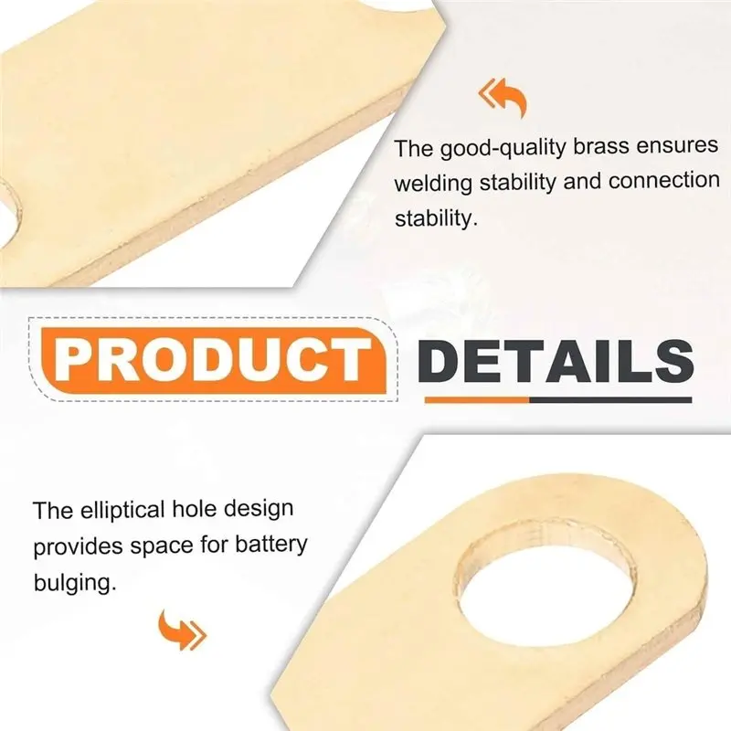 A003 Brass Flat Bus Bar Connector 20Pcs, Metal Inter-Group Connecting Plate For 21700 Battery Holder/Storage Bracket