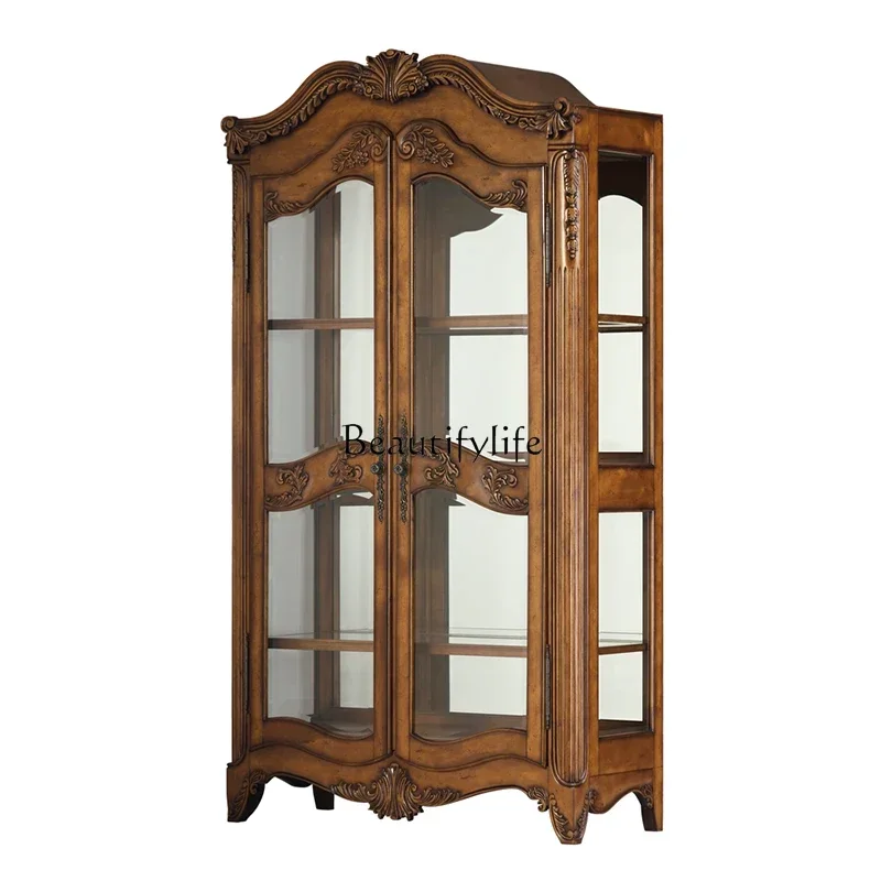 

*FG44American decorative display cabinet against the wall, living room two-door wine cabinet for home use