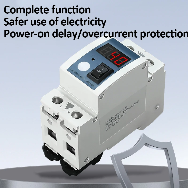 40A 220V Adjustable Overcurrent Din Rail Protector Current Limiter Automatic Reset Over Current Protection Status Indication image 3